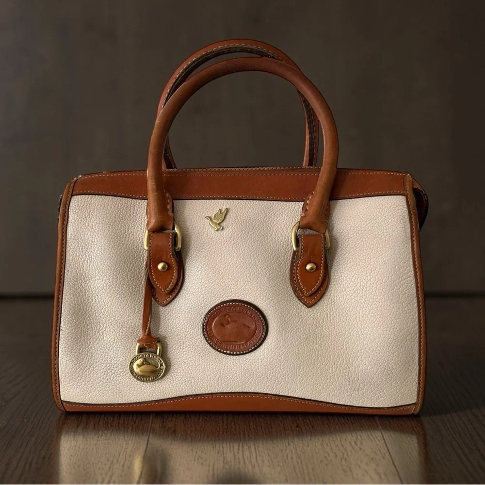 Dooney & Bourke White and Tan Satchel